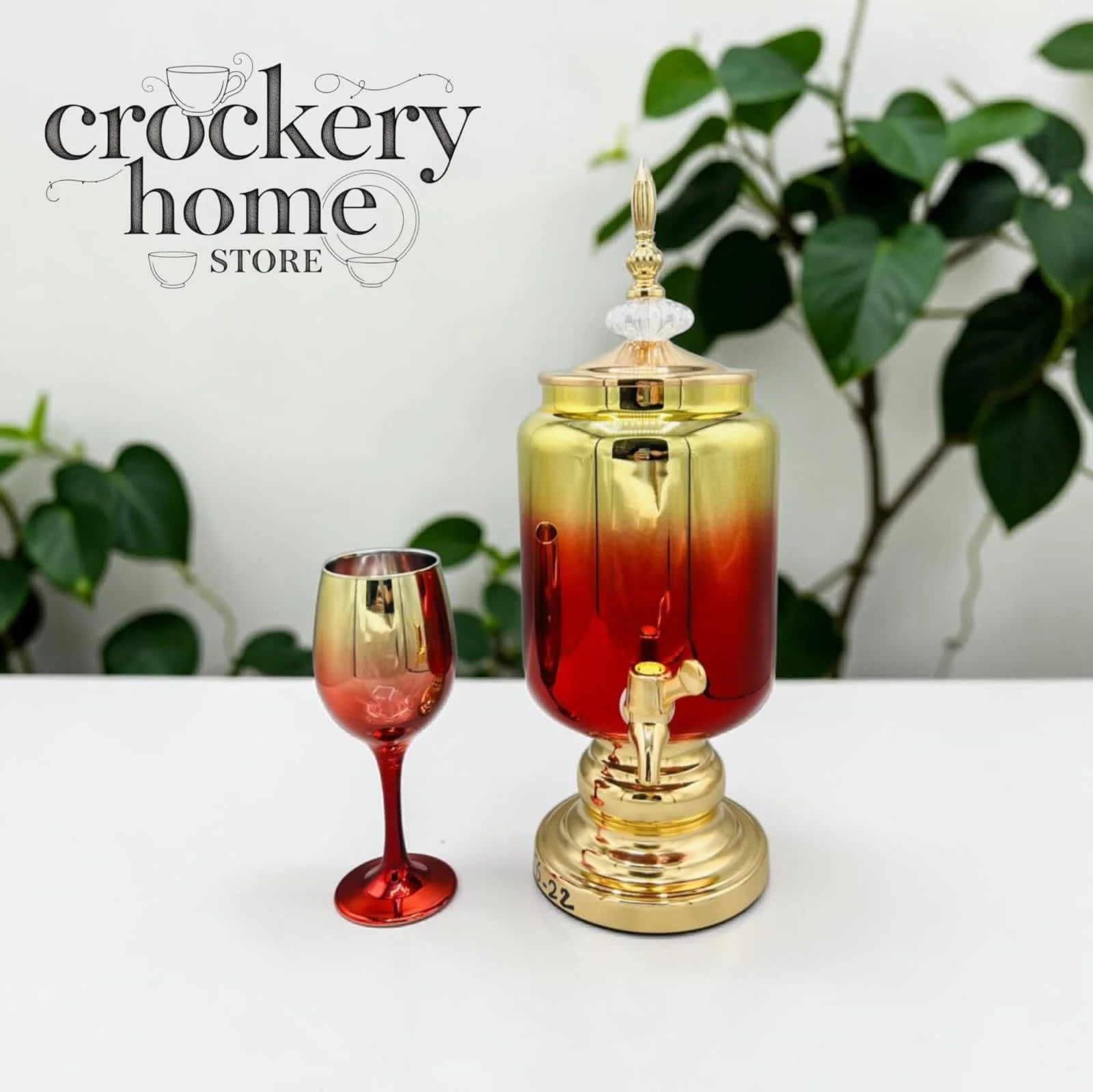 Elegant Water Dispenser Set – 1 Dispenser, 6 Glasses - Image 3