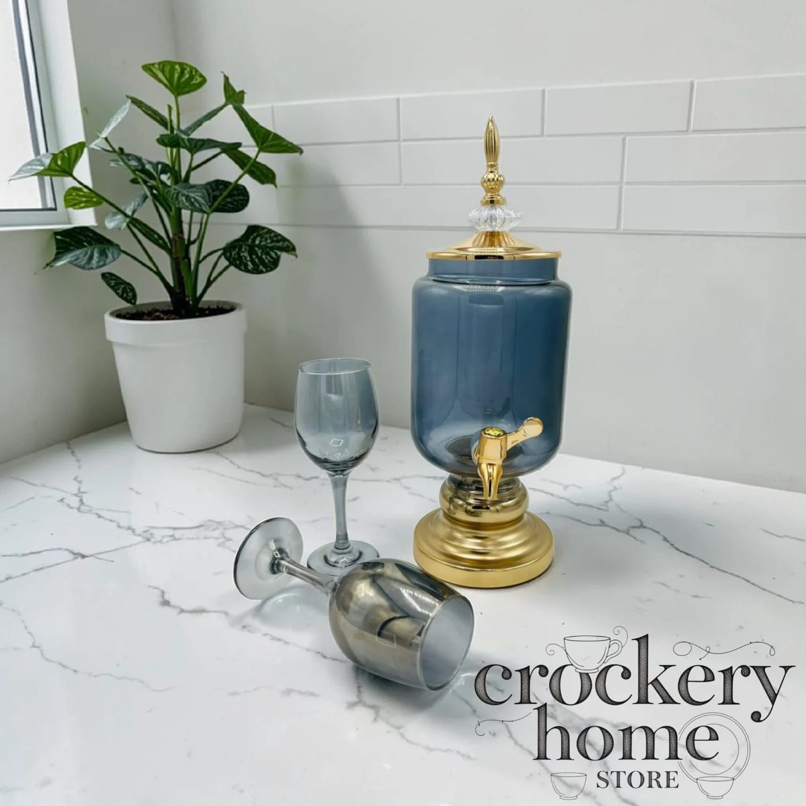 Elegant Water Dispenser Set – 1 Dispenser, 6 Glasses - Image 2