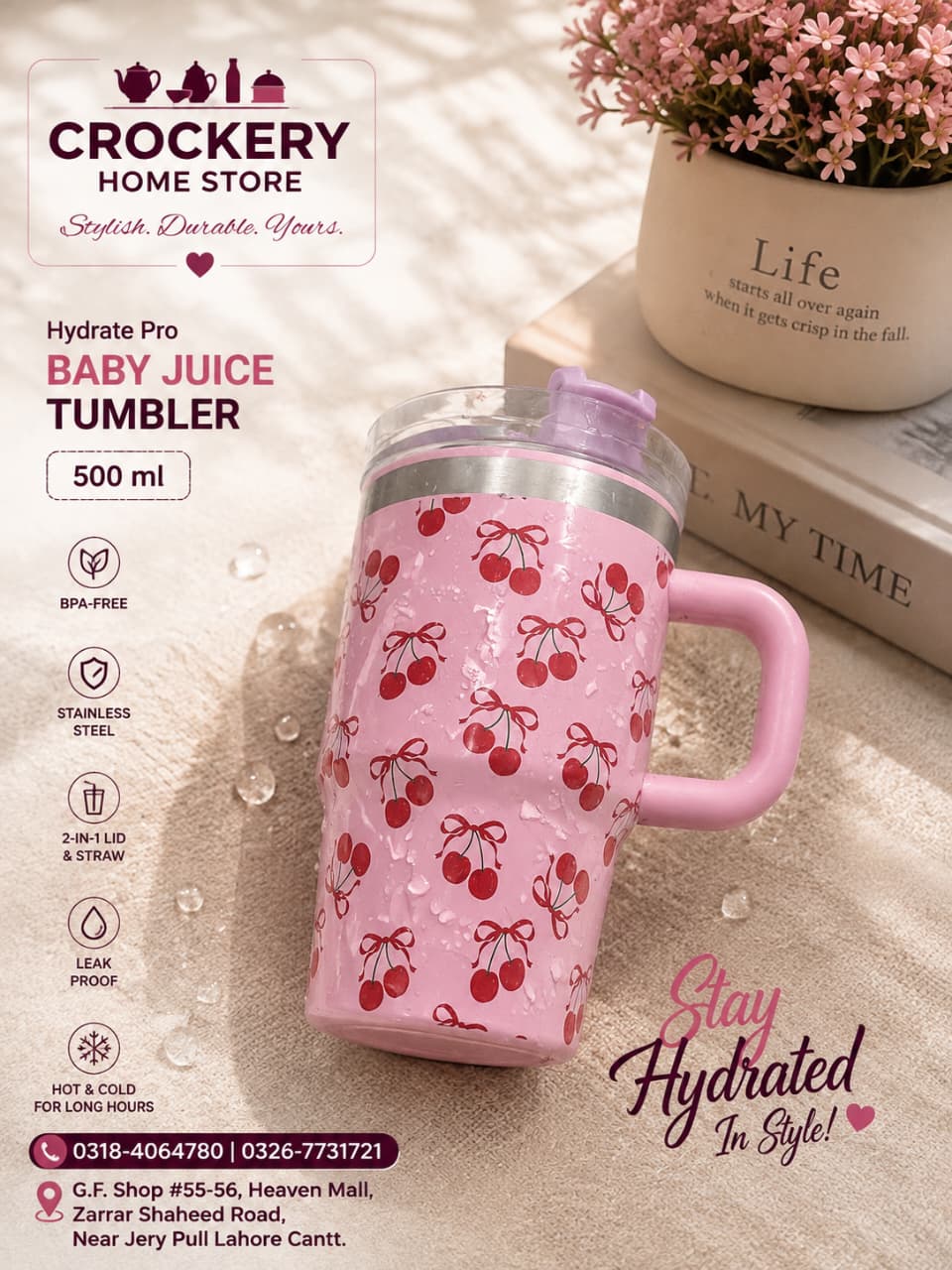 500ML Baby School Tumbler – BPA-Free Plastic Kids Water Bottle - Image 3