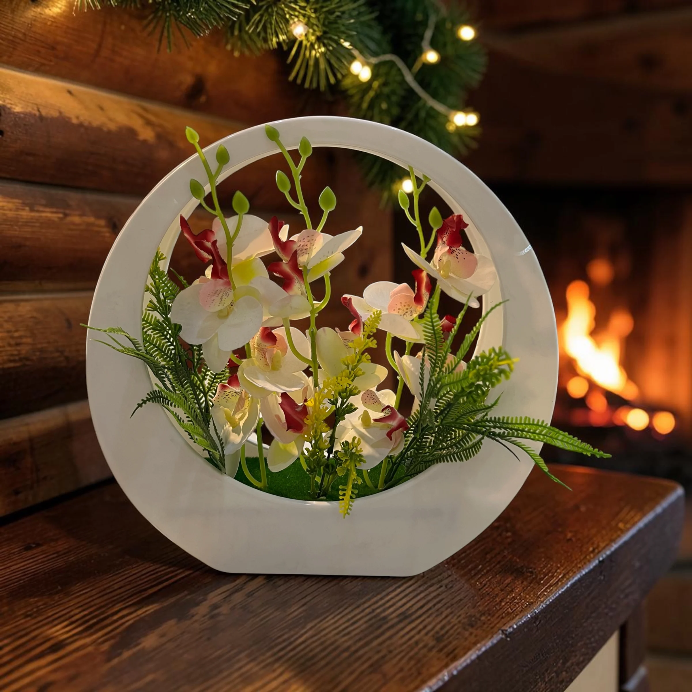 Decorative Flower Arrangement with Small Planters – Elegant Home Décor