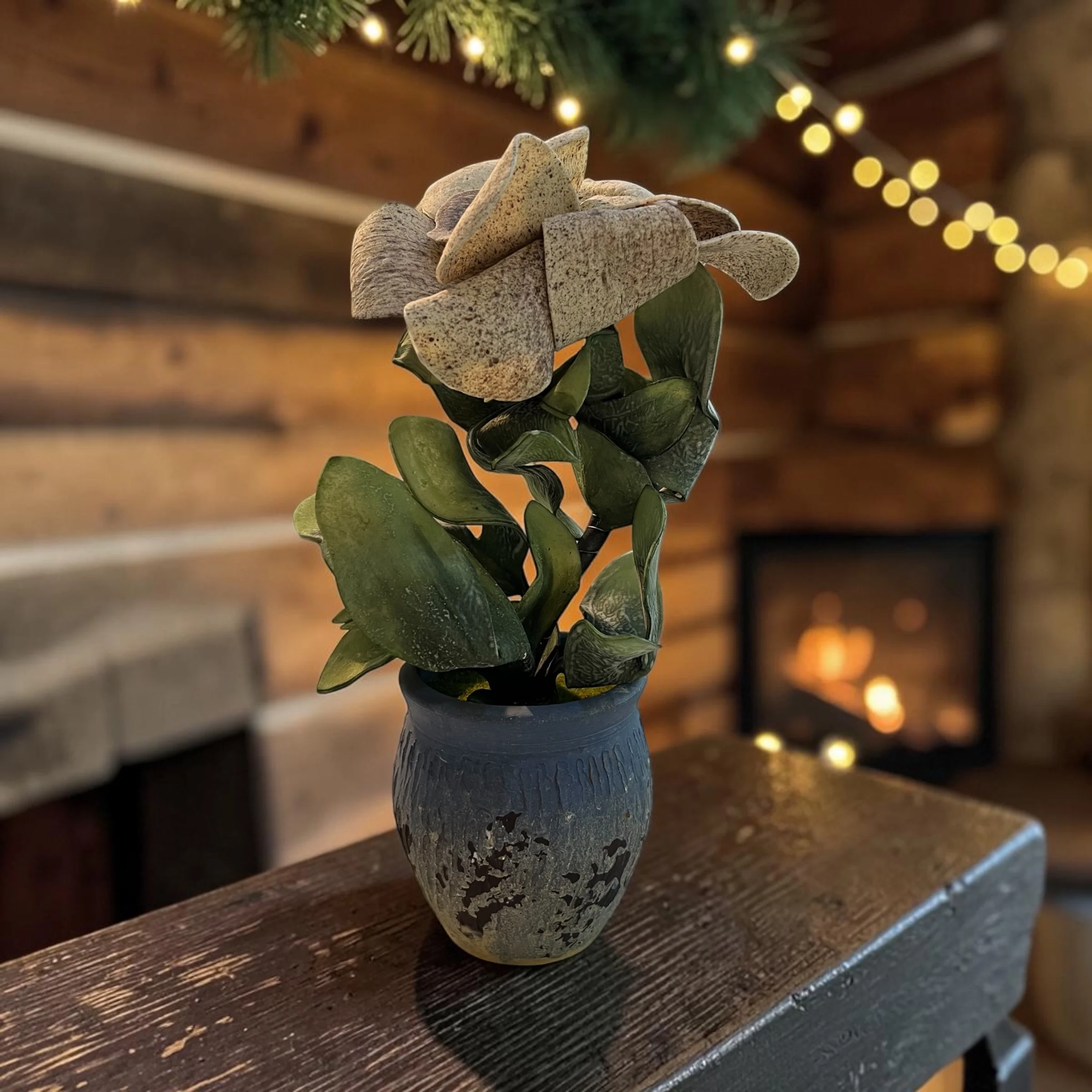 Decorative Flower Arrangement with Small Planters – Elegant Home Décor