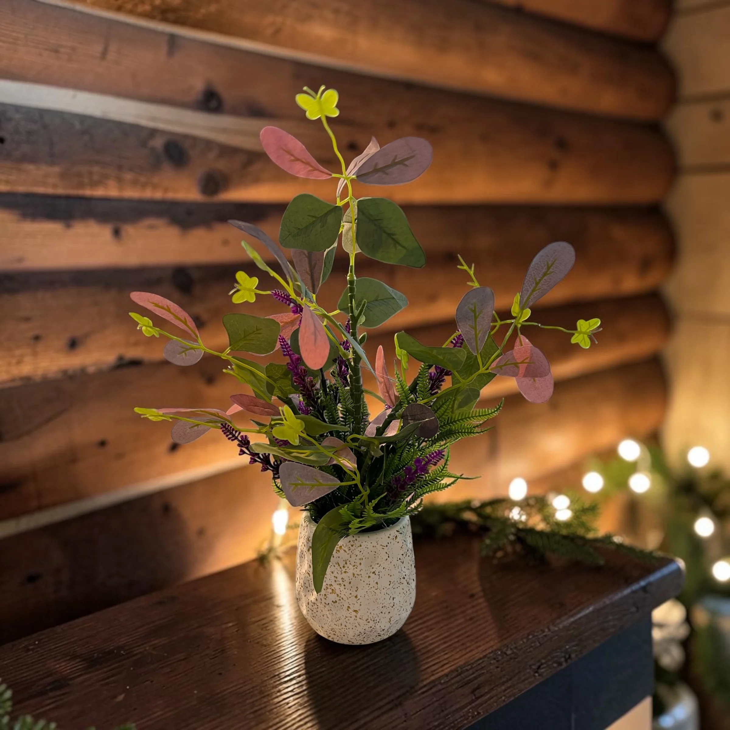 Decorative Flower Arrangement with Small Planters – Elegant Home Décor