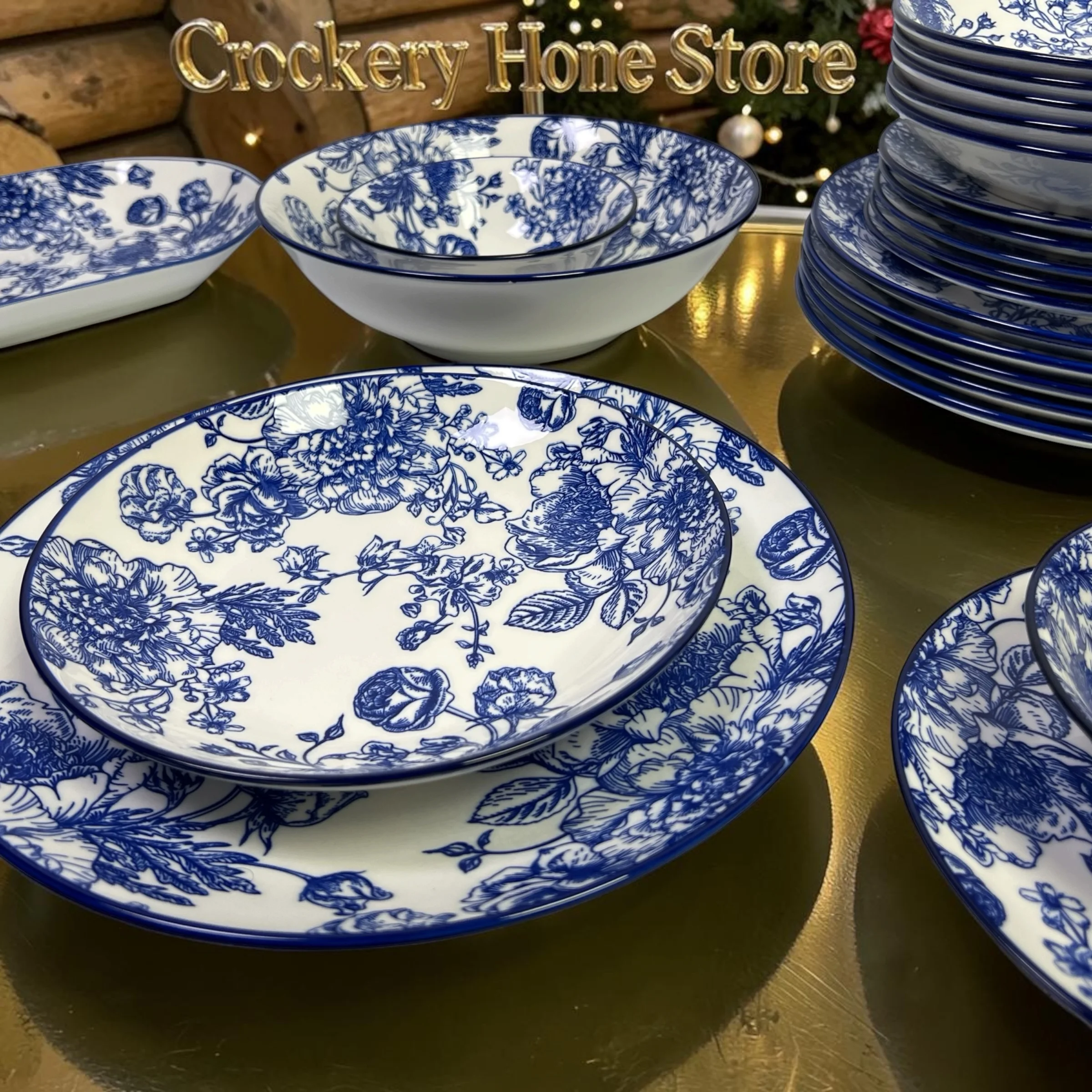 26pcs Ceramic Breakfast Set – 6 Qutter Plates, 6 Deep Plates, 6 Rice Plates, 6 Sweet Bowls with Serving & Rice Dish - Image 5