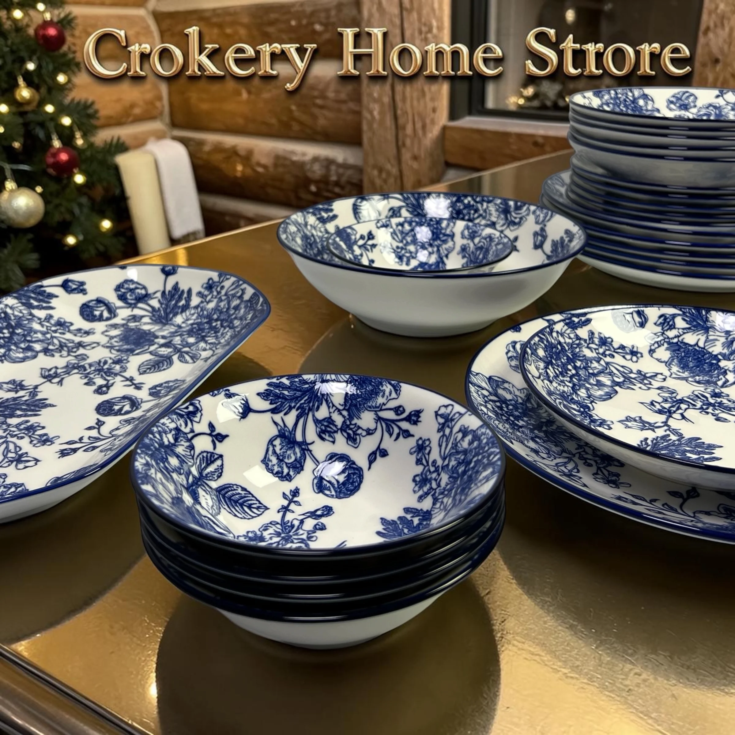 26pcs Ceramic Breakfast Set – 6 Qutter Plates, 6 Deep Plates, 6 Rice Plates, 6 Sweet Bowls with Serving & Rice Dish - Image 6
