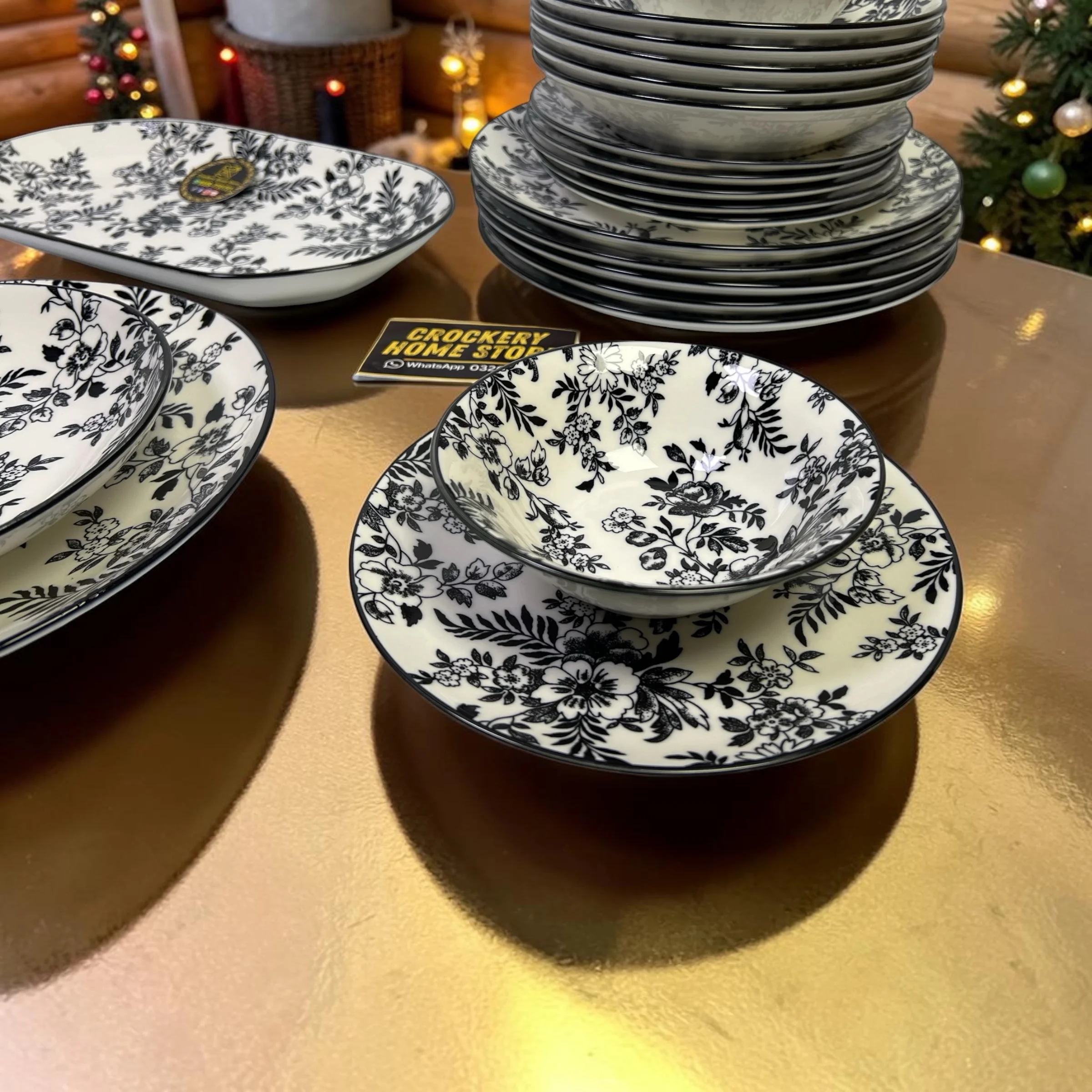 26pcs Ceramic Breakfast Set – 6 Qutter Plates, 6 Deep Plates, 6 Rice Plates, 6 Sweet Bowls with Serving & Rice Dish - Image 7