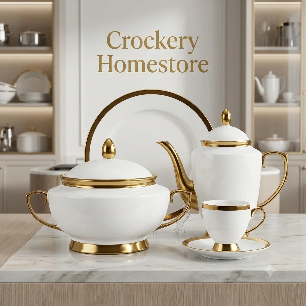 61PCS Bone China Dinner Set – 8 Person Complete Dining Collection