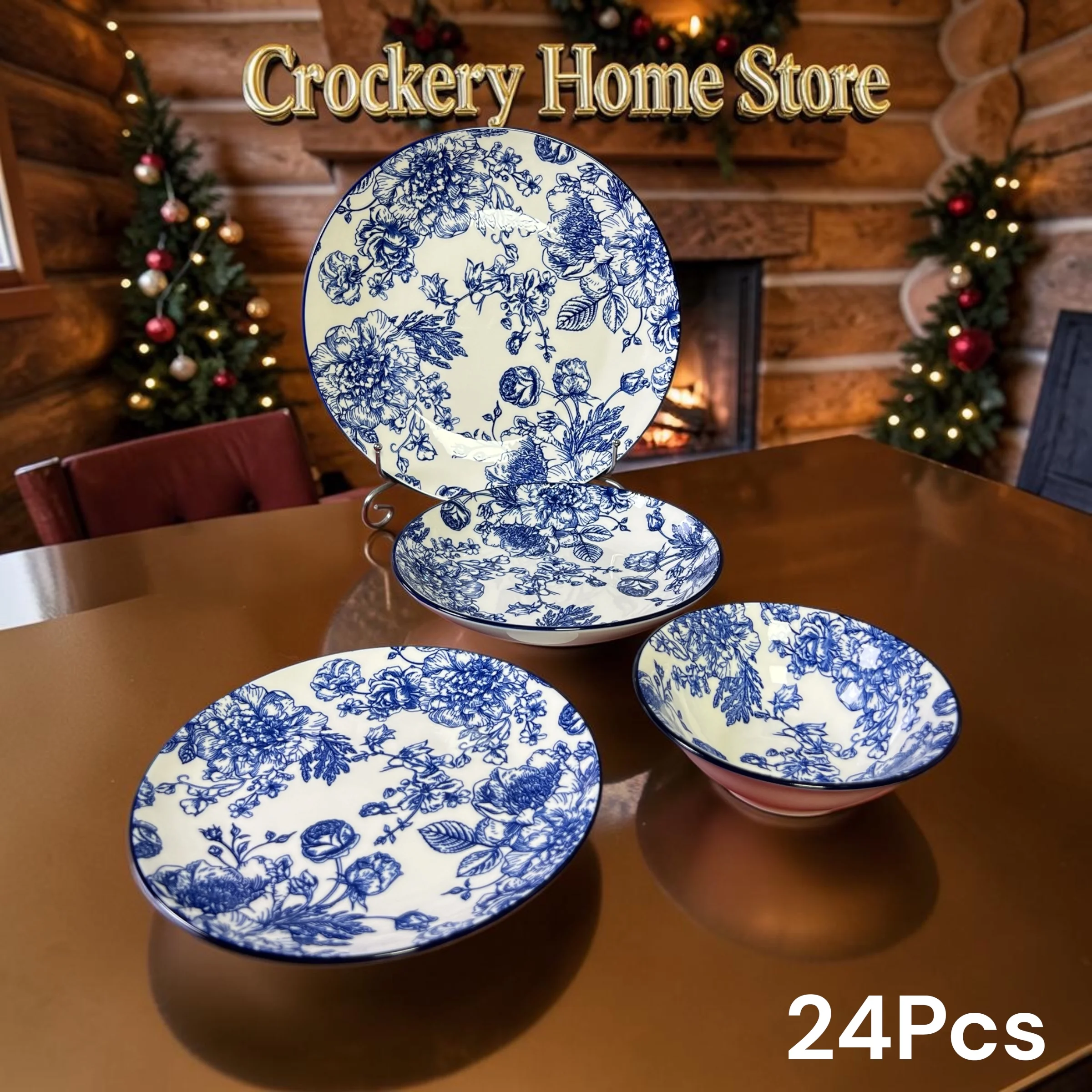 24PCS Breakfast Set – Complete Dining Set with Plates & Sweet Bowls