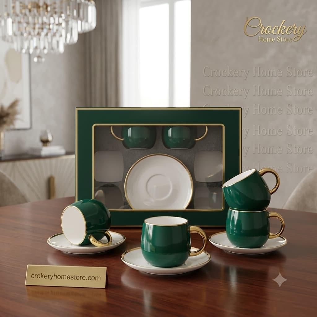 12PCS Cup & Saucer Set – 6 Cups with 6 Matching Saucers