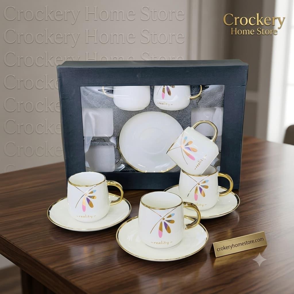 12PCS Cup & Saucer Set – 6 Cups with 6 Matching Saucers