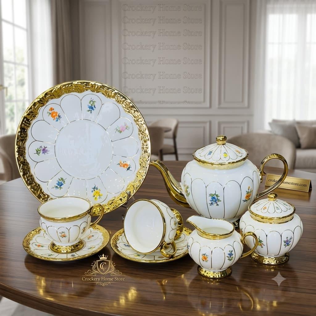 22PCS Tea Set – Elegant Tea Serving Set for Family & Guests