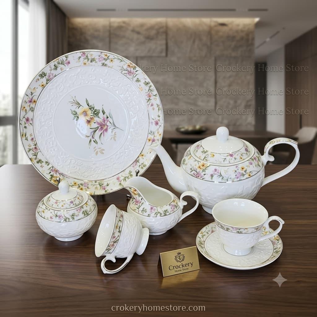 22PCS Tea Set – Elegant Tea Serving Set for Family & Guests