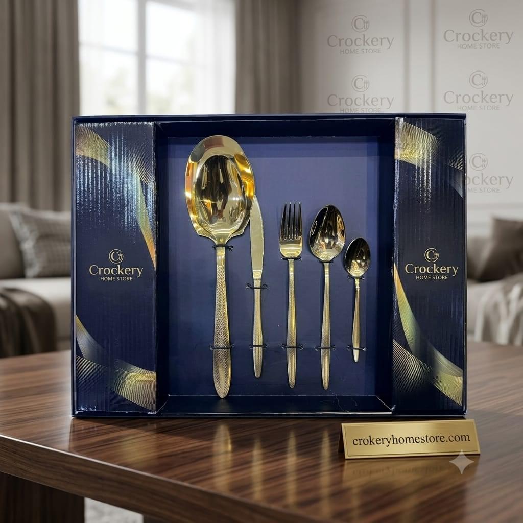 36PCS Cutlery Set for 8 Persons – Stainless Steel Spoon, Fork, Knife & Serving Set