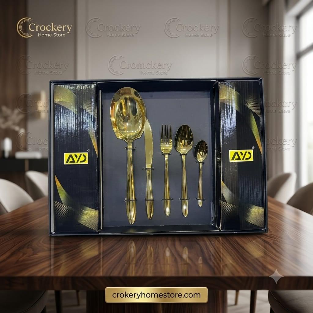 36PCS Cutlery Set for 8 Persons – Stainless Steel Spoon, Fork, Knife & Serving Set