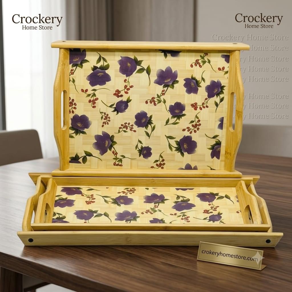 Bamboo Wooden 3PCS Tray Set – Elegant Serving & Decorative Trays