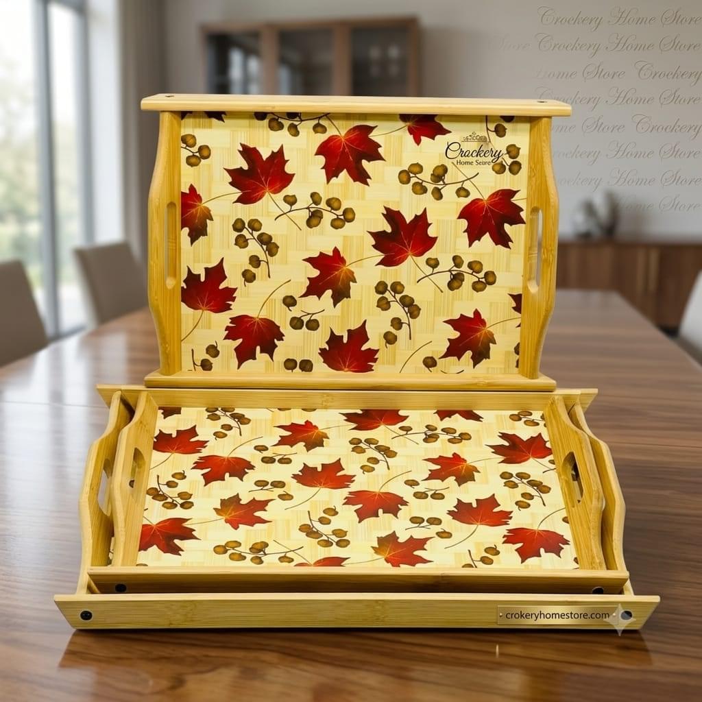 Bamboo Wooden 3PCS Tray Set – Elegant Serving & Decorative Trays