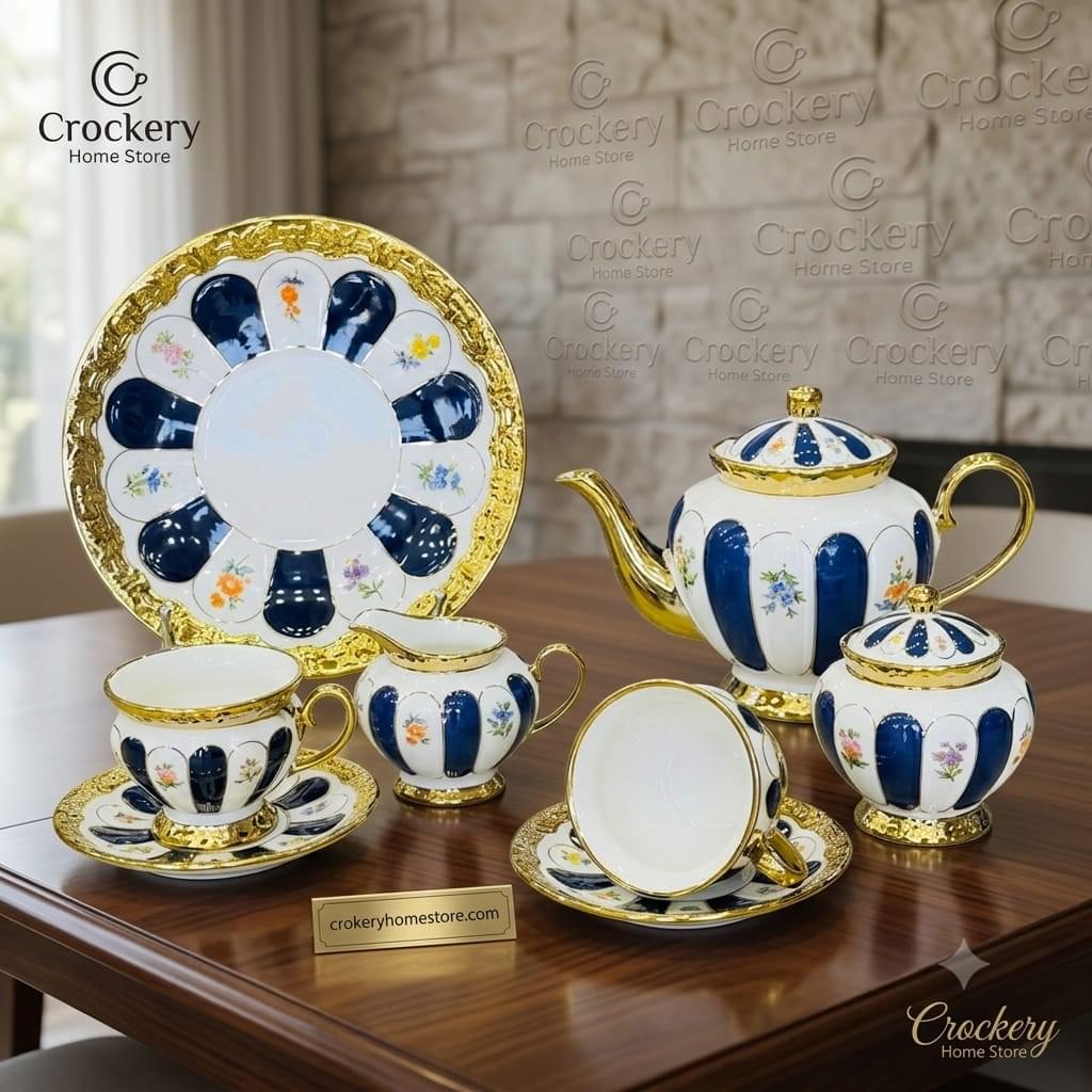 22PCS Bone China Tea Set – Premium Tea Serving Set for Family & Guests