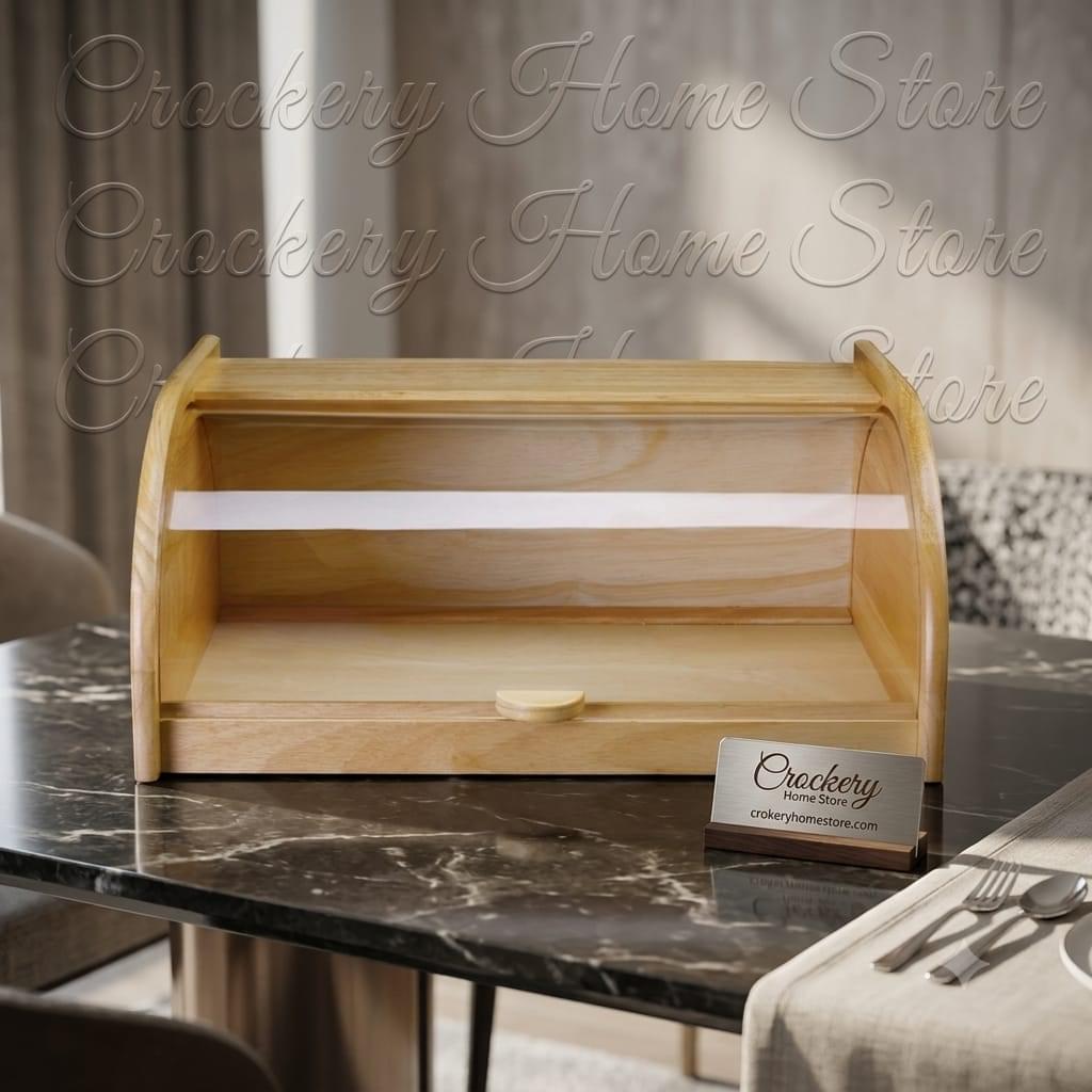 Wooden Bread Box – Kitchen Bread Storage Bin with Lid