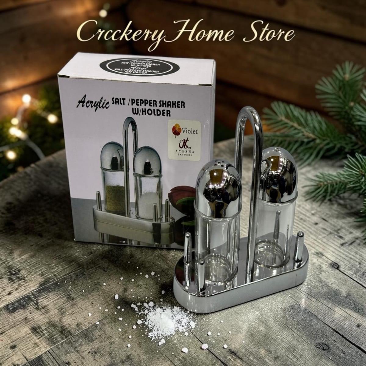 2PCS Acrylic Salt & Pepper Shaker Set – Clear Kitchen Seasoning Dispensers