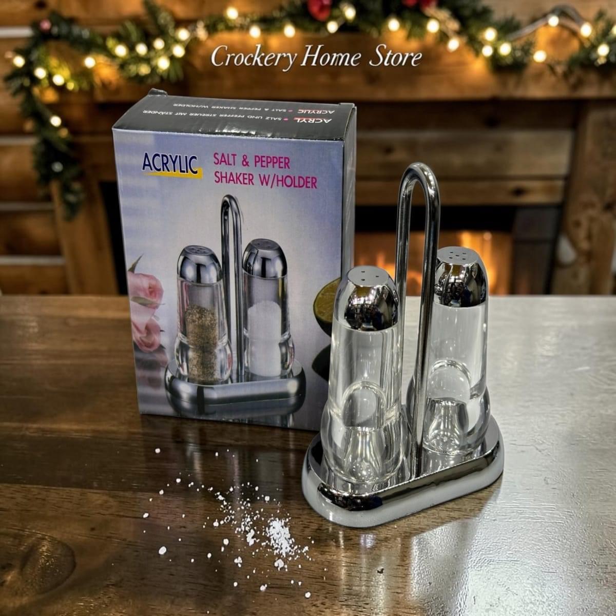 2PCS Acrylic Salt & Pepper Shaker Set – Clear Kitchen Seasoning Dispensers