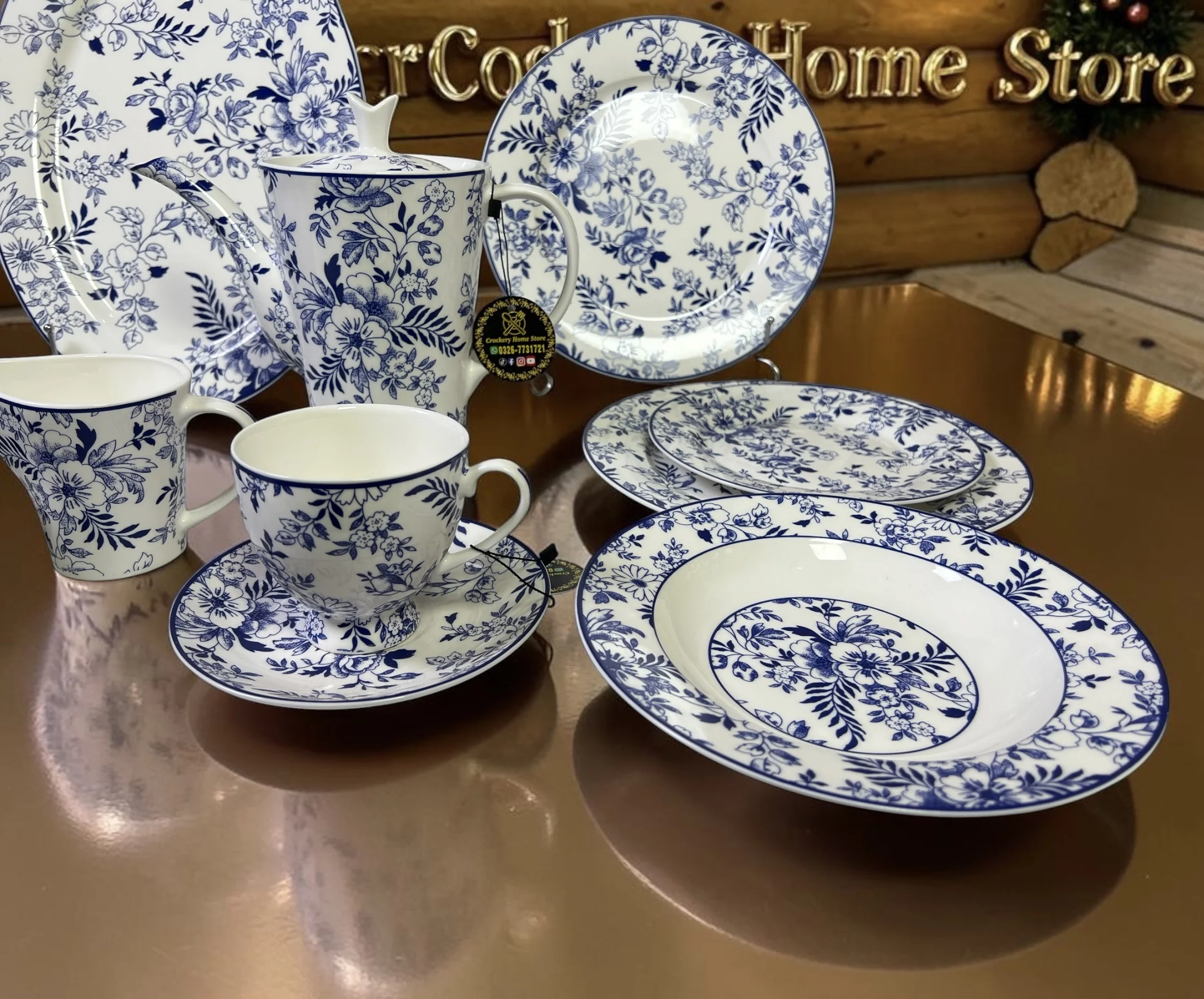 61PCS Royal White Bone China Dinner Set – Complete Dinnerware Set for 8 Persons - Image 2