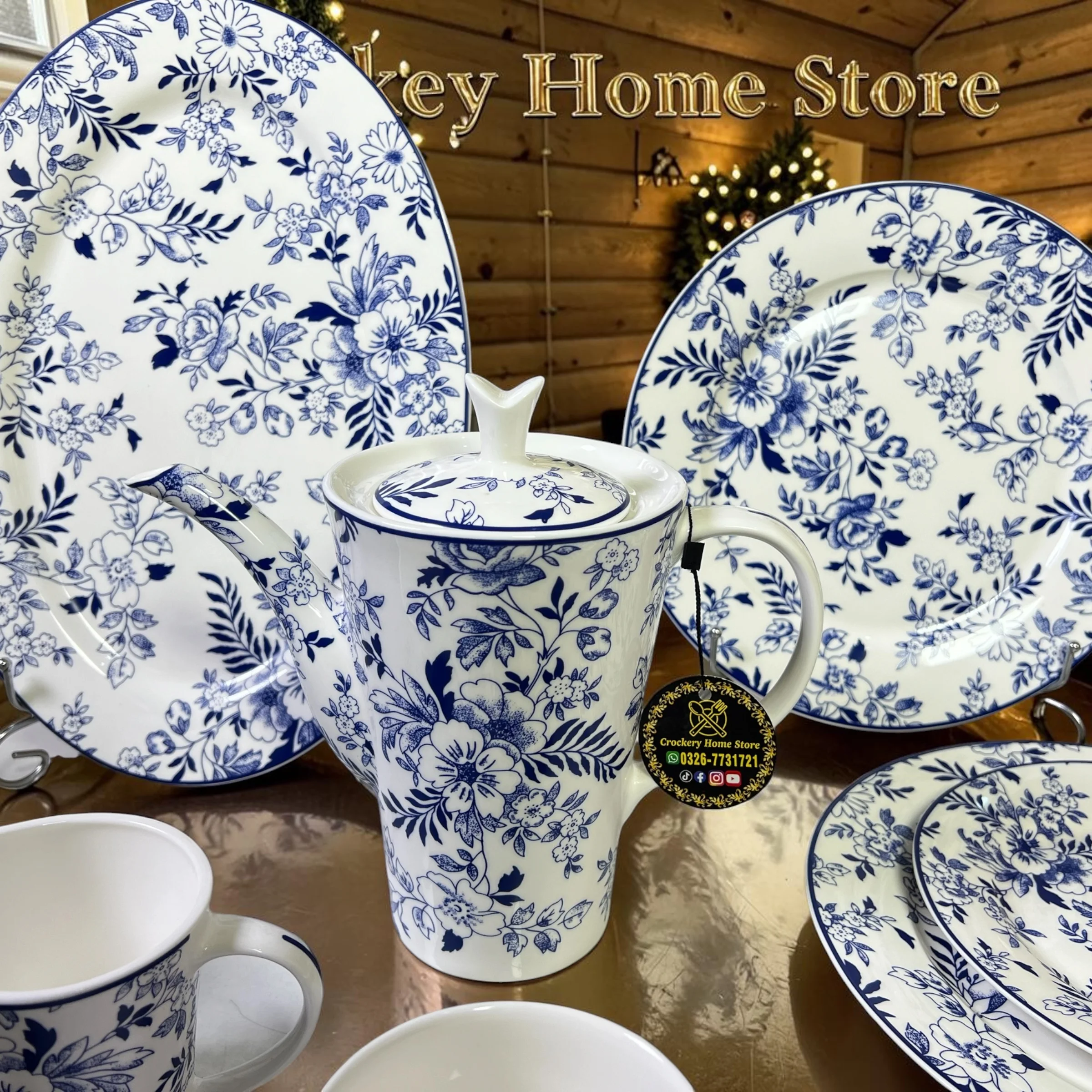 61PCS Royal White Bone China Dinner Set – Complete Dinnerware Set for 8 Persons - Image 6