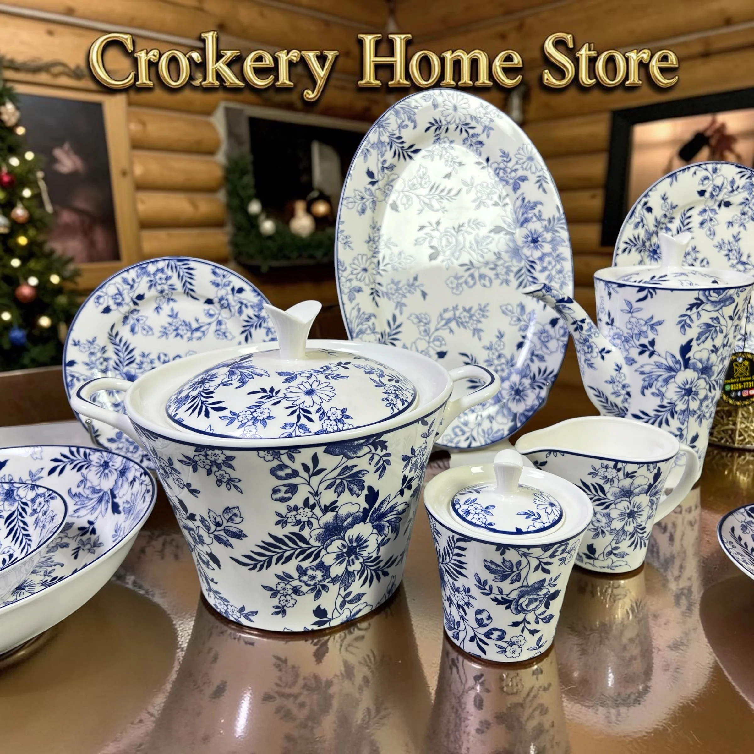 61PCS Royal White Bone China Dinner Set – Complete Dinnerware Set for 8 Persons - Image 3