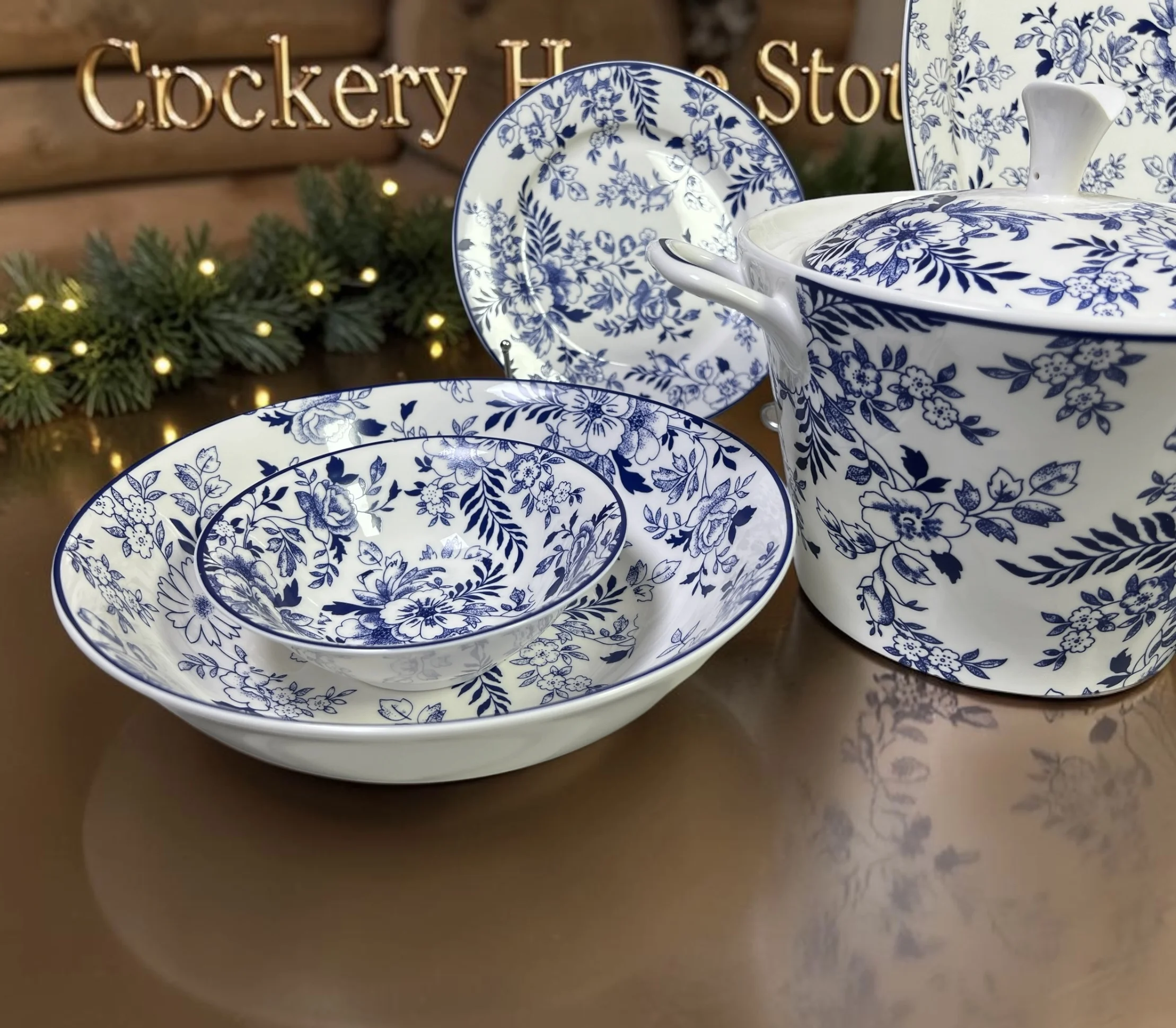 61PCS Royal White Bone China Dinner Set – Complete Dinnerware Set for 8 Persons - Image 4